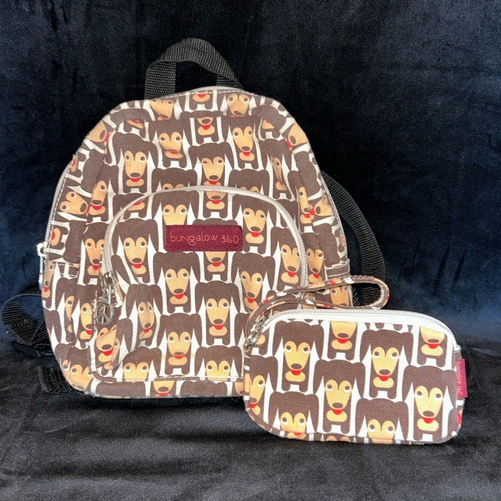Bungalow 360 Dachshund, Weiner Dog Backpack and Wallet